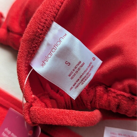 Xhilaration Cherry Red Terry Bikini Swimsuit Cheeky - Picture 5 of 5